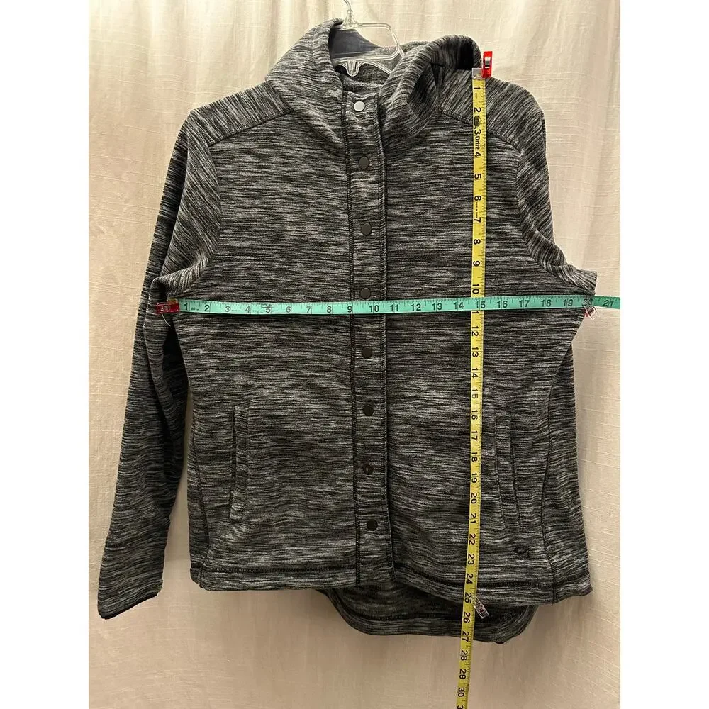 Mountain Hardwear Womens Fleece Hoodie Jacket Snap Buttons Heather Gray Large - Picture 11 of 11